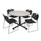 Kobe Kobe Round Table & Chair Set, Wood, Metal, Polypropylene Top TKB48RNDPL44BK - alternate 1